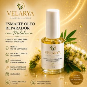 Esmalte Óleo Essencial de Melaleuca 10ml 100% Natural e Vegano