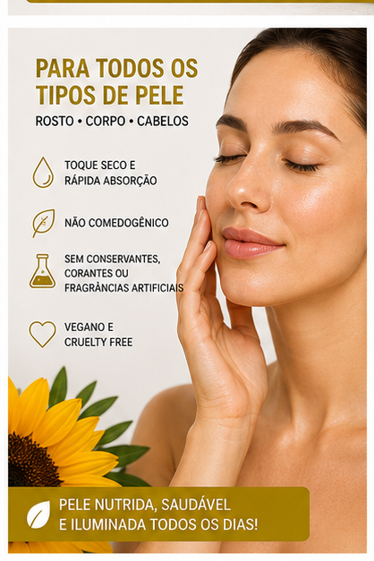 Óleo de Girassol 30 ml 100% Natural e Vegano - Imagem 3